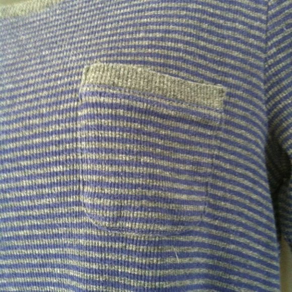ANNE KLEIN | Women's Long Sleeve Striped Knit Top Grey Blue Size Small - Picture 3 of 7